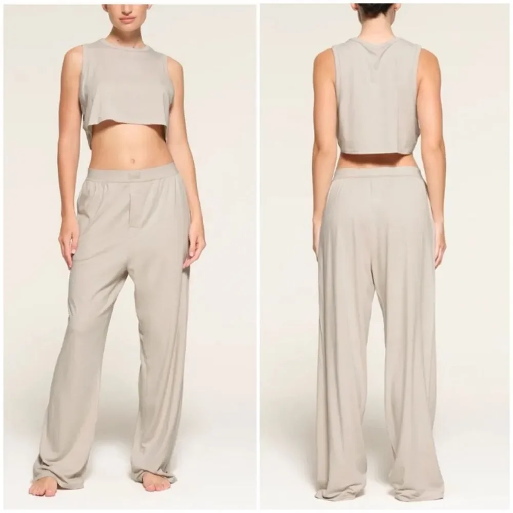 Skims Boyfriend Loose Pant in Stone Size 4X - Picture 2 of 8